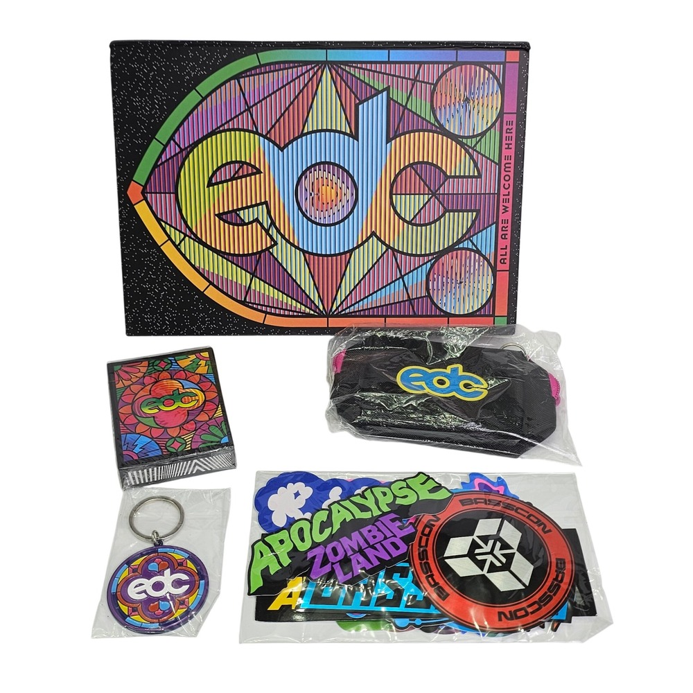 Insomniac EDC Las Vegas 2024 Kinetic Circle Commemorative Box Set Stickers Cards